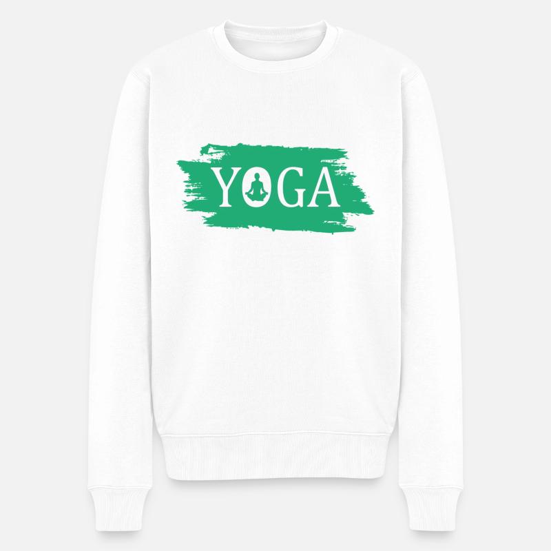 Yoga - Männer Premium Bio Pullover - Weiß