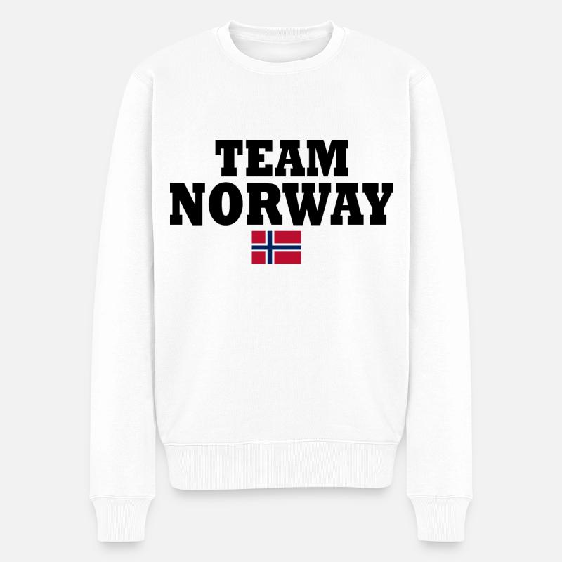 Norwegen - Männer Premium Bio Pullover - Weiß
