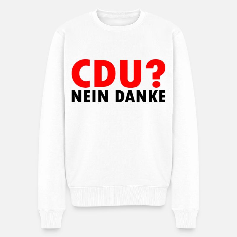 Cdu - Männer Premium Bio Pullover - Weiß