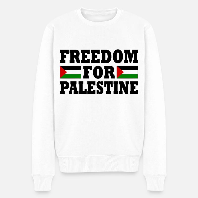 Freedom for palestine - Männer Premium Bio Pullover - Weiß