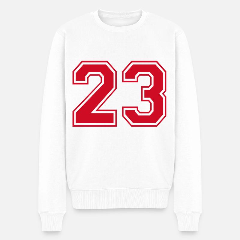 23 Spielernummer Dreiundzwanzig - Männer Premium Bio Pullover - Weiß