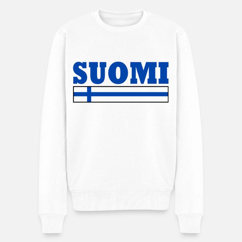 Finnland - Männer Premium Bio Pullover - Weiß