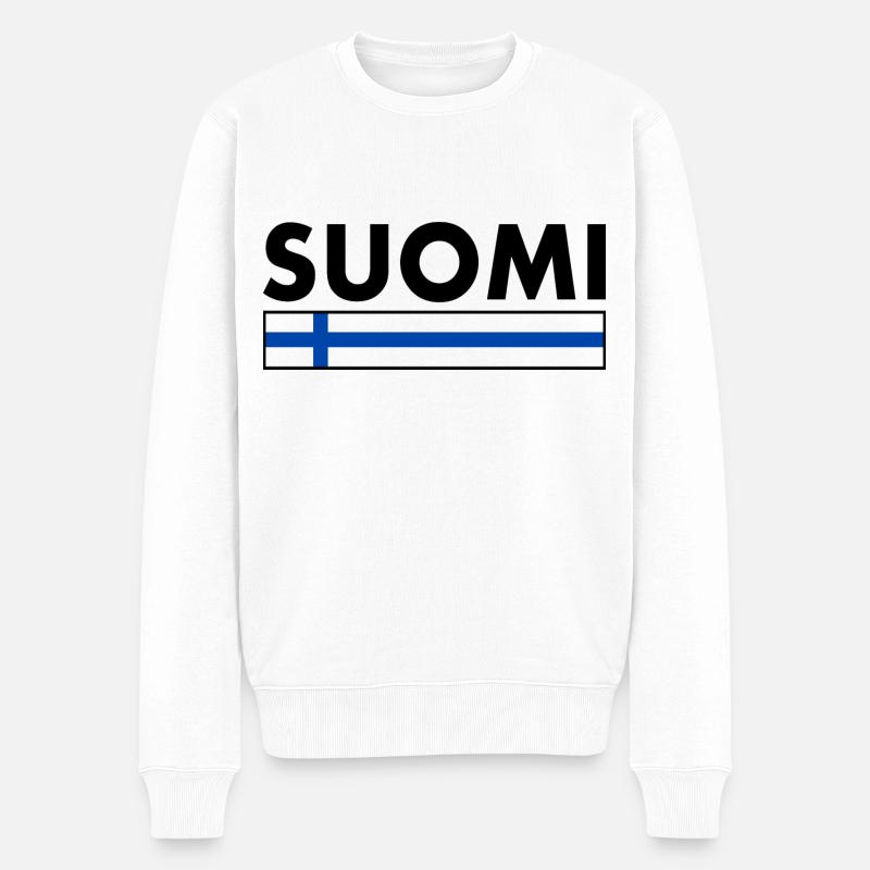 Suomi - Männer Premium Bio Pullover - Weiß
