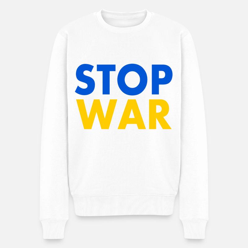 Stop war - Pull Premium bio Homme - blanc