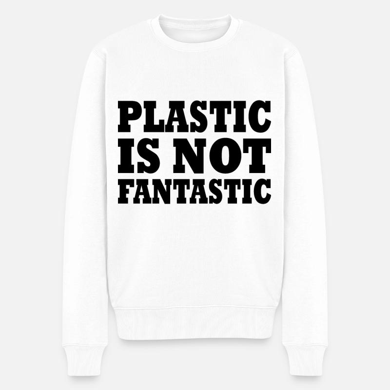 Plastic is not fantastic - Pull Premium bio Homme - blanc