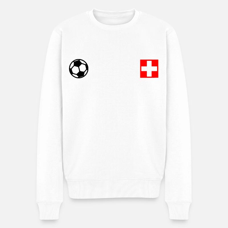 Schweiz - Männer Premium Bio Pullover - Weiß