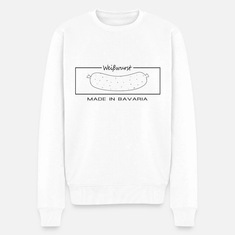 Weißwurst Made in Bavaria - Männer Premium Bio Pullover - Weiß