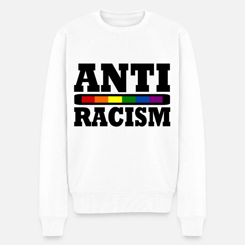 Antirassismus - Männer Premium Bio Pullover - Weiß