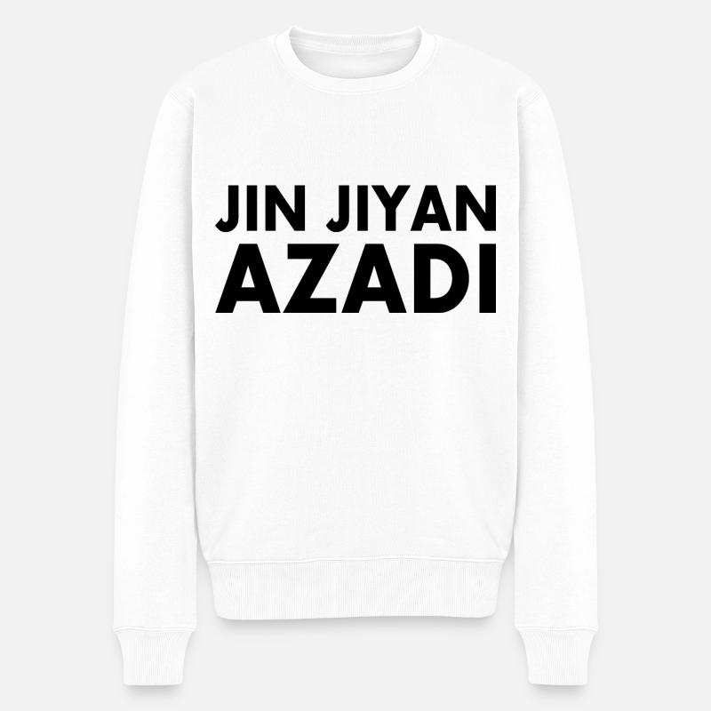 jin jiyan azadi - Männer Premium Bio Pullover - Weiß