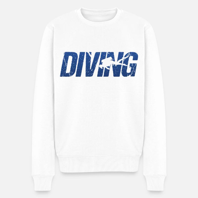 tauchen diving dive - Männer Premium Bio Pullover - Weiß