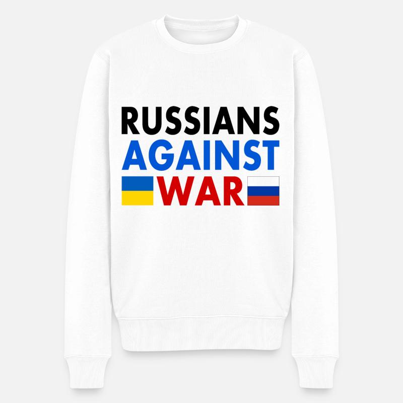 russians against war - Pull Premium bio Homme - blanc