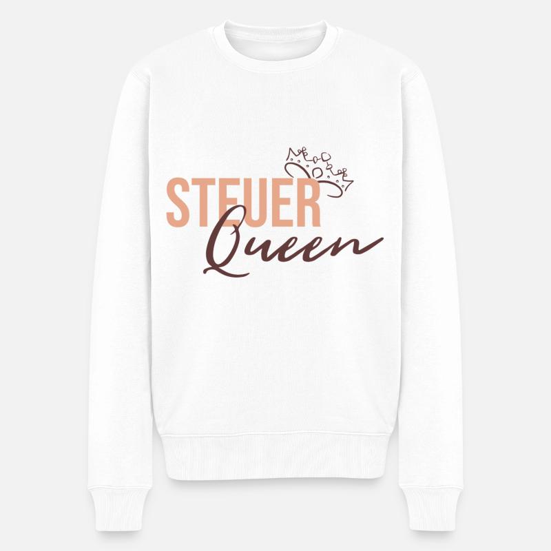Steuer Queen - Männer Premium Bio Pullover - Weiß