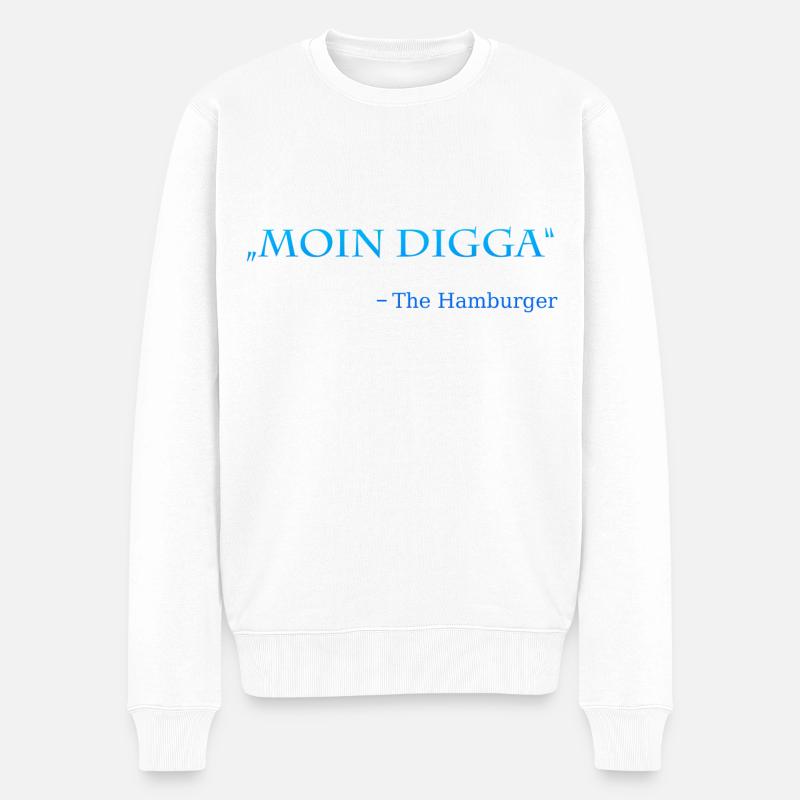 Moin Digga - Männer Premium Bio Pullover - Weiß