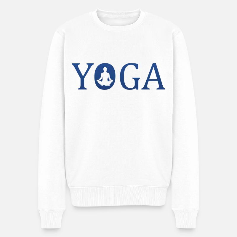 Yoga - Männer Premium Bio Pullover - Weiß