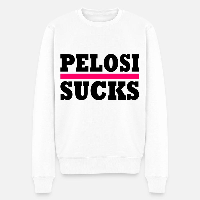 Nancy pelosi sucks - Männer Premium Bio Pullover - Weiß