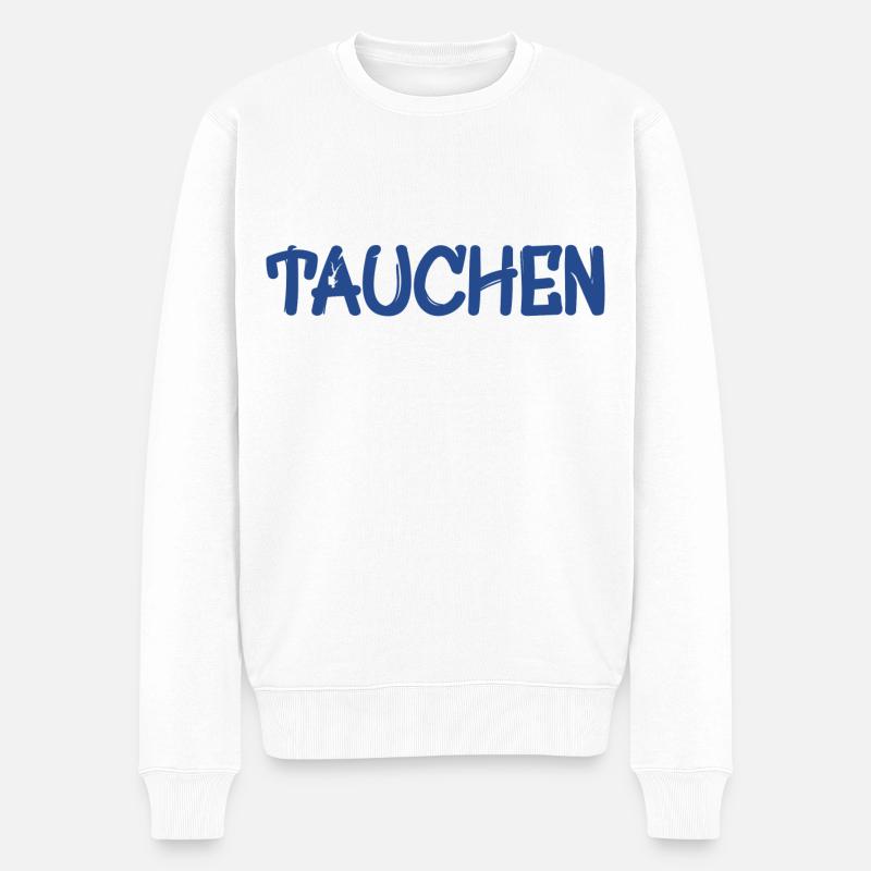 Tauchen - Männer Premium Bio Pullover - Weiß