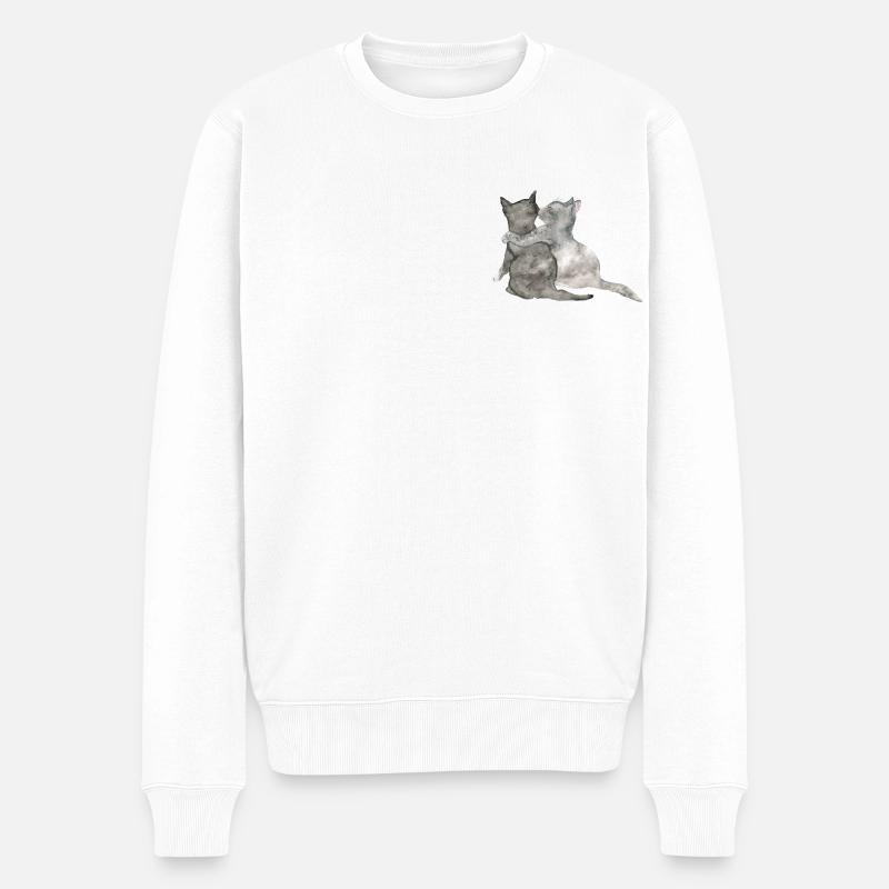 Aquarelle de chat - Pull Premium bio Homme - blanc