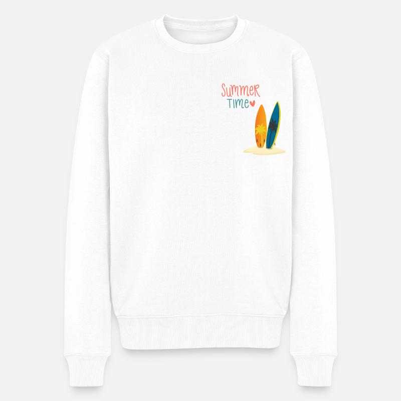Summer Time - Männer Premium Bio Pullover - Weiß