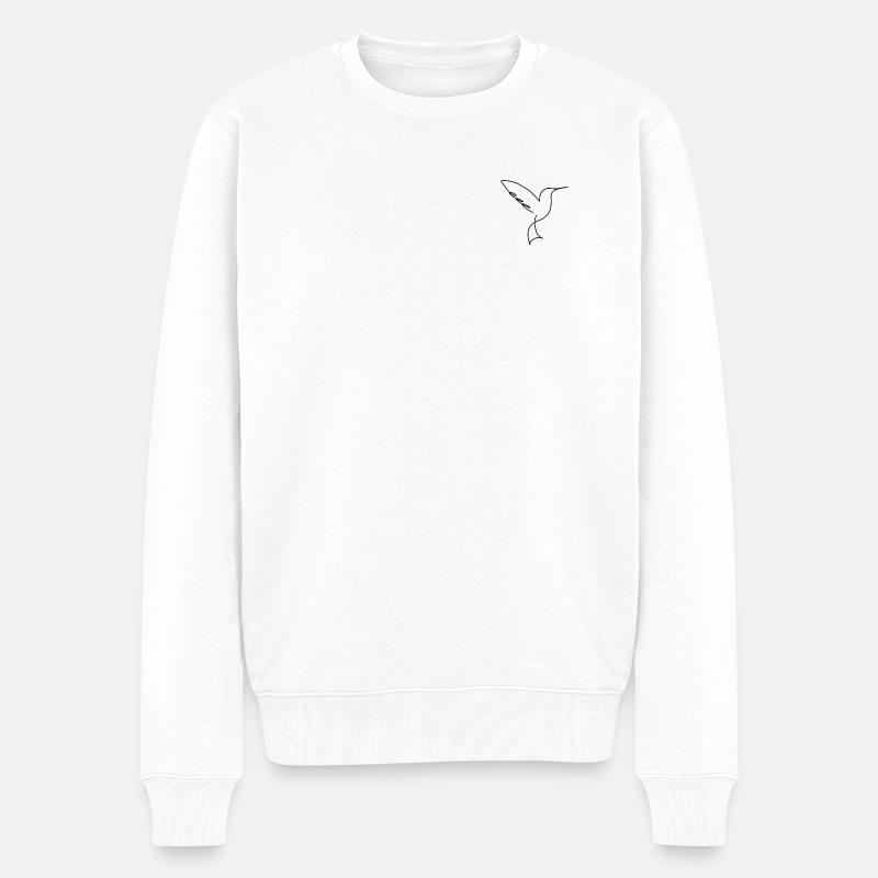 Silhouette de colibri - Simple design naturel - Pull Premium bio Homme - blanc