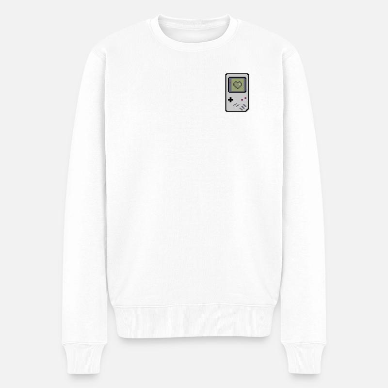 Retrokonsole - Männer Premium Bio Pullover - Weiß