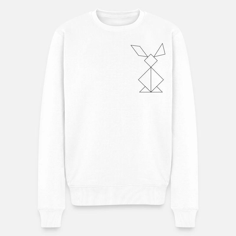 Rabbit Tangram – Beaux-Arts - Pull Premium bio Homme - blanc