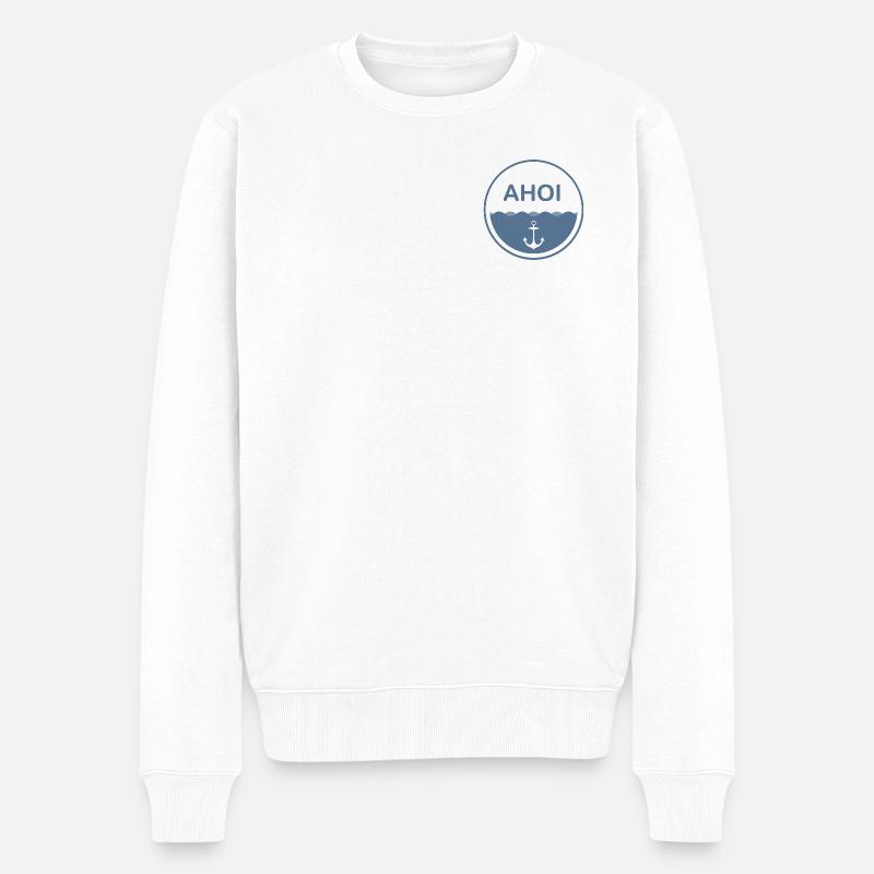Anker Ahoi Logo 2 (clean) - Männer Premium Bio Pullover - Weiß