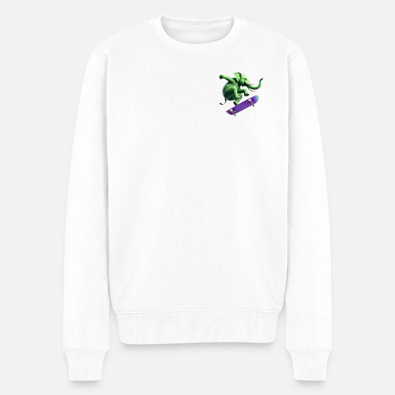 Trunk Trickster - Männer Premium Bio Pullover - Weiß