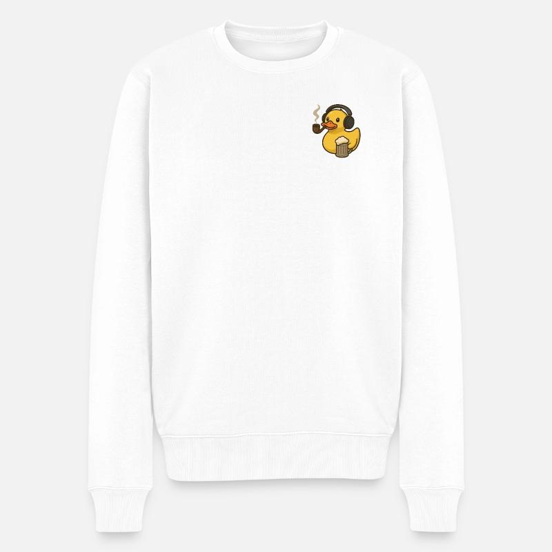 D'Duck - Männer Premium Bio Pullover - Weiß
