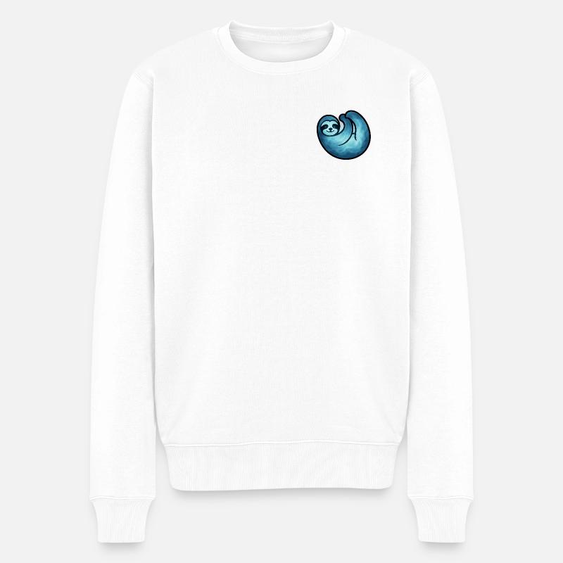 Seelentier und Wächterwesen: Faultier - Männer Premium Bio Pullover - Weiß