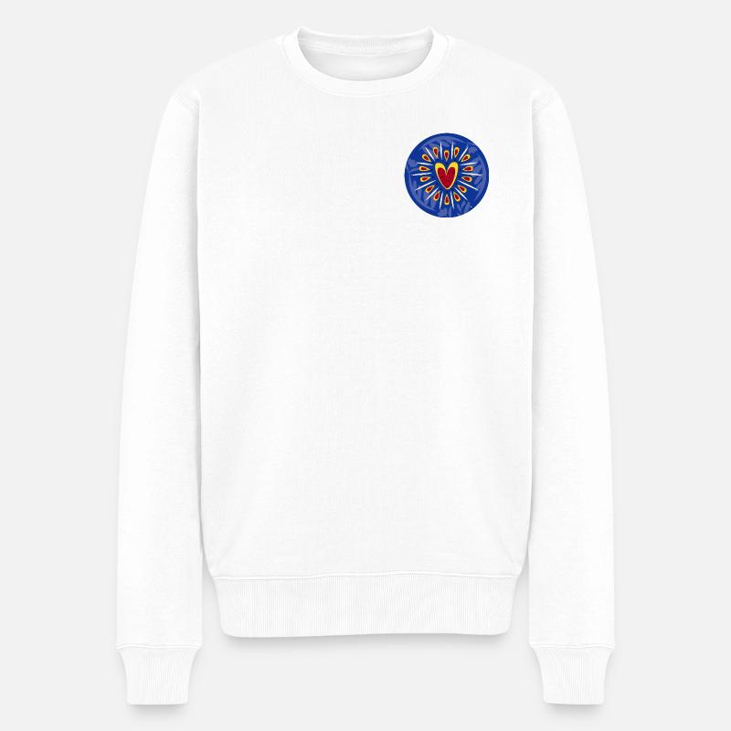 Strahlendes Herz - Männer Premium Bio Pullover - Weiß