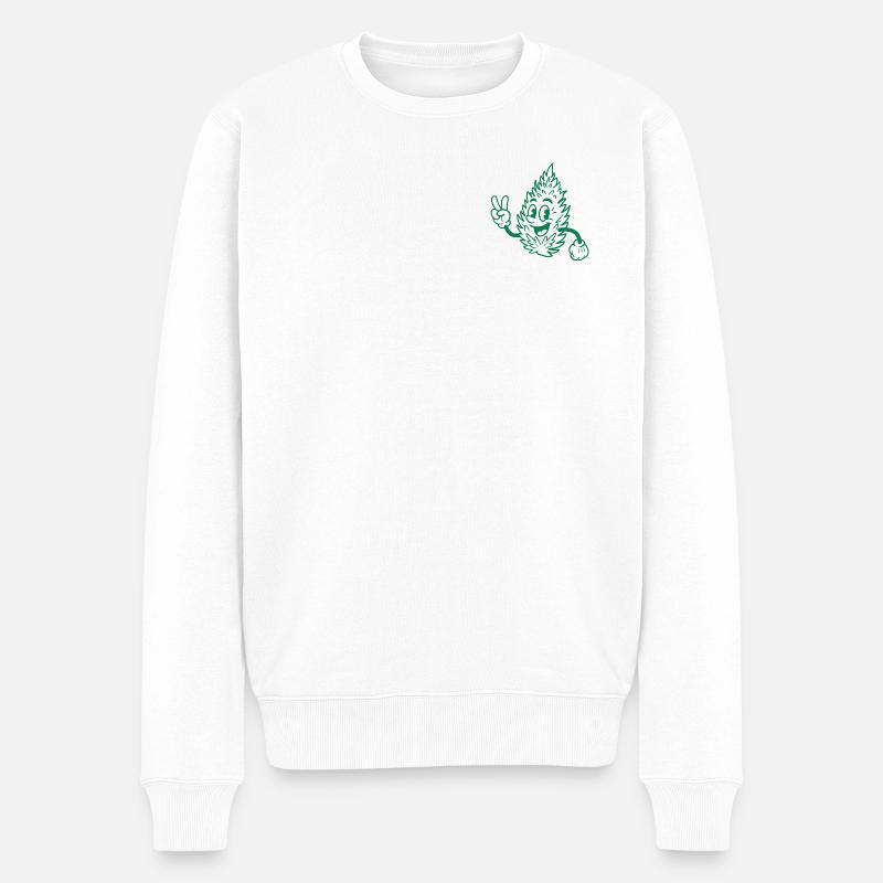 Cartoony Spiky Mascot Illustration - Männer Premium Bio Pullover - Weiß
