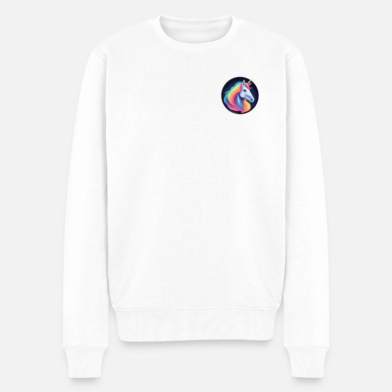 Licorne arc en ciel - Pull Premium bio Homme - blanc