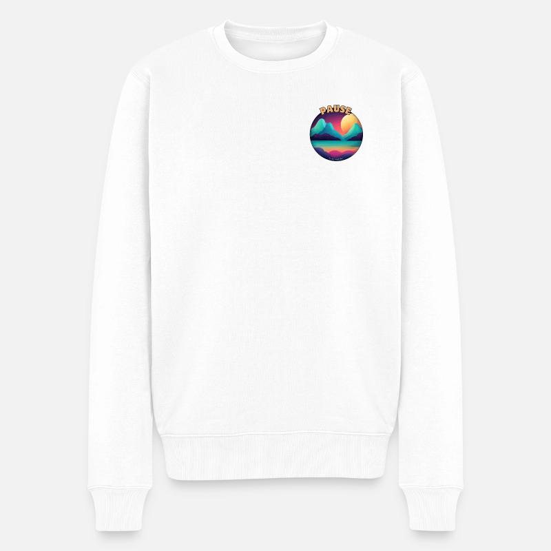Pause der Gelassenheit - Männer Premium Bio Pullover - Weiß