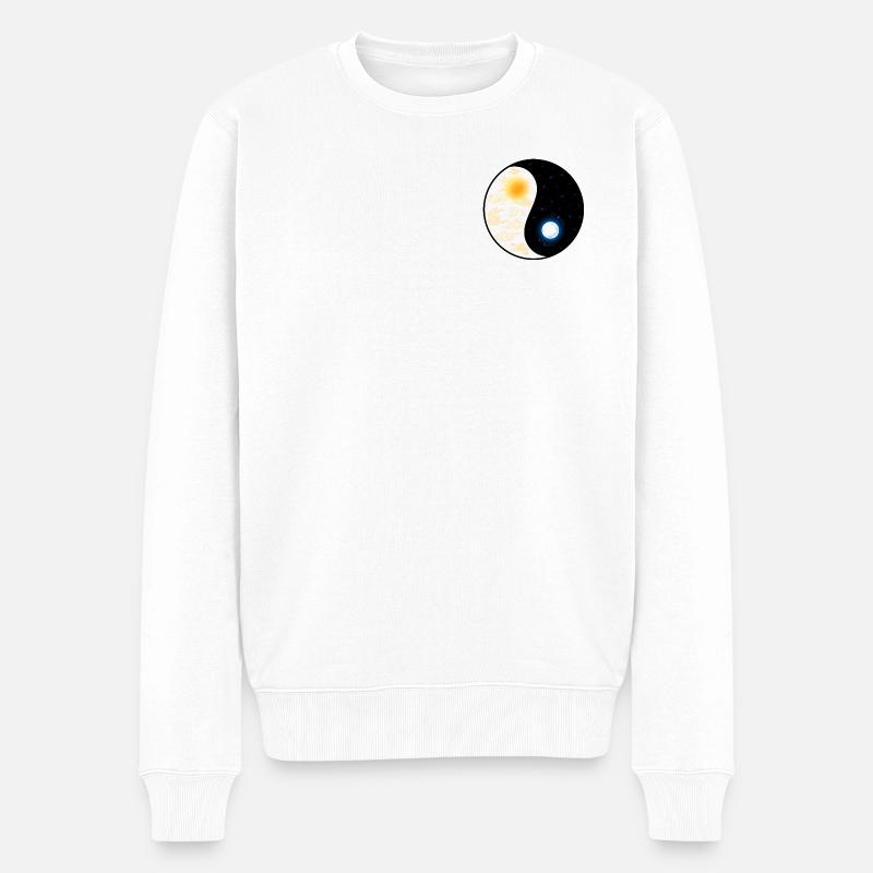 Yin Yang - Männer Premium Bio Pullover - Weiß