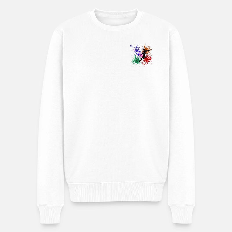 Fußball-Graffiti - Männer Premium Bio Pullover - Weiß