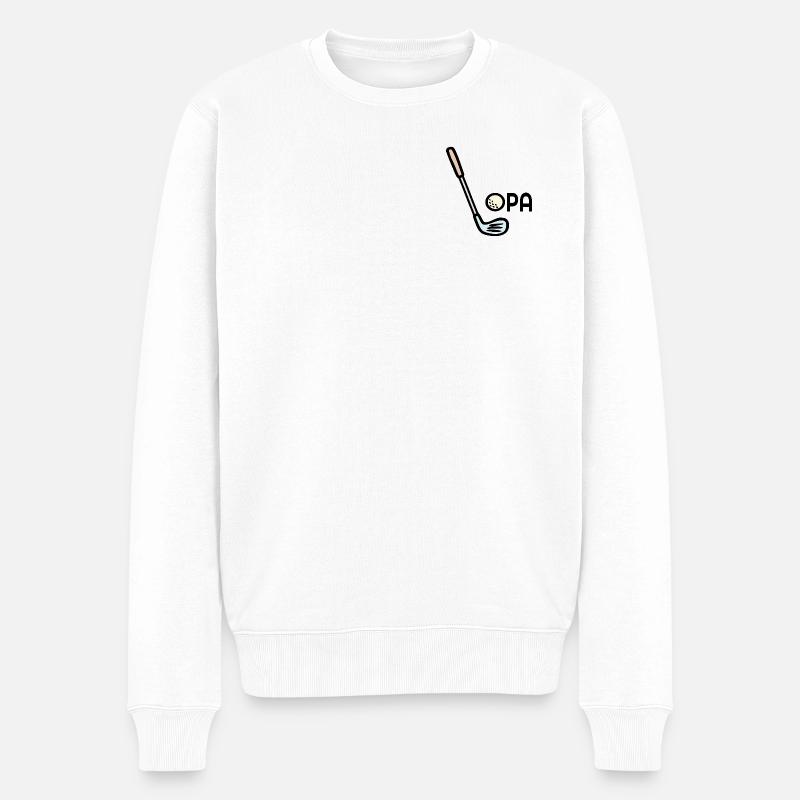 Golf Opa Golfschläger - Männer Premium Bio Pullover - Weiß