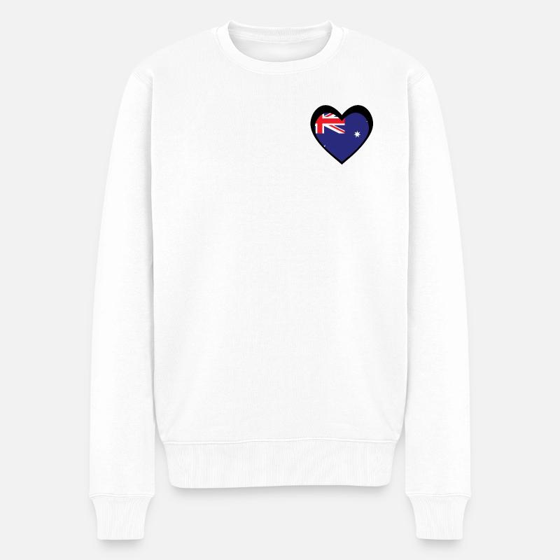 Black Aussie Heart – Bold Modern Australia - Pull Premium bio Homme - blanc