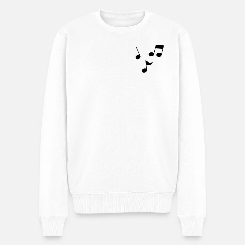 Musiknoten - Männer Premium Bio Pullover - Weiß