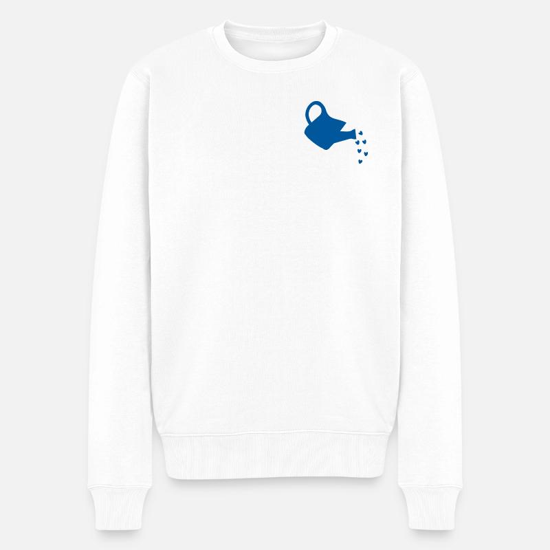 Rain of Hearts – Wachsende Liebe - Männer Premium Bio Pullover - Weiß