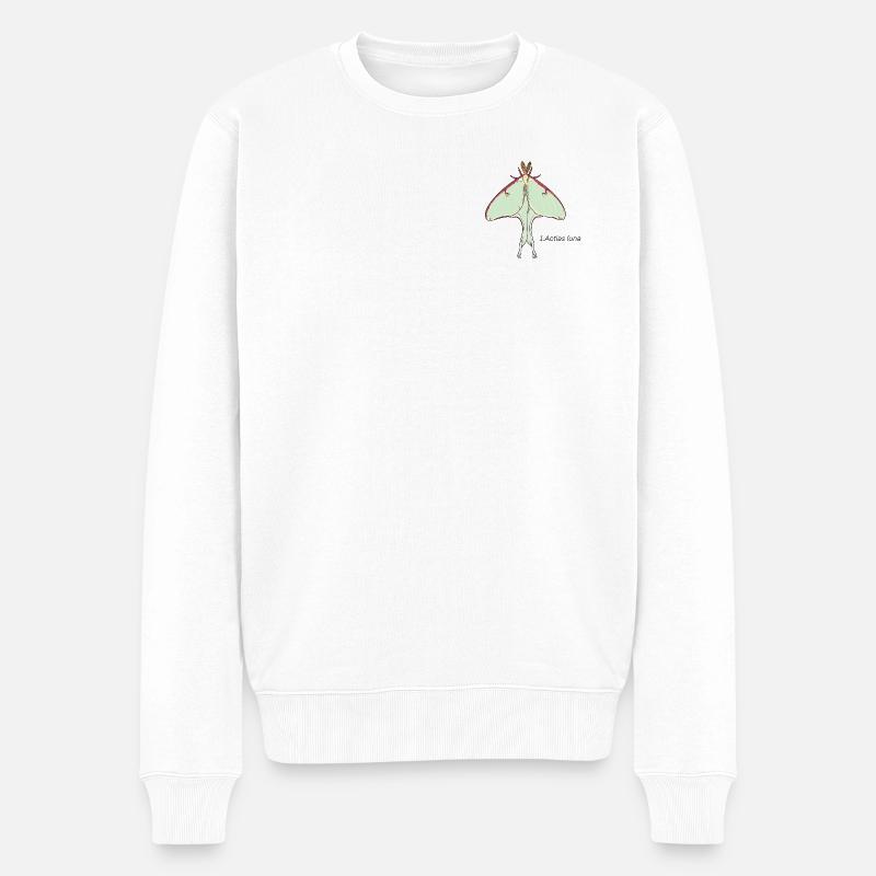 Schmetterling - Männer Premium Bio Pullover - Weiß