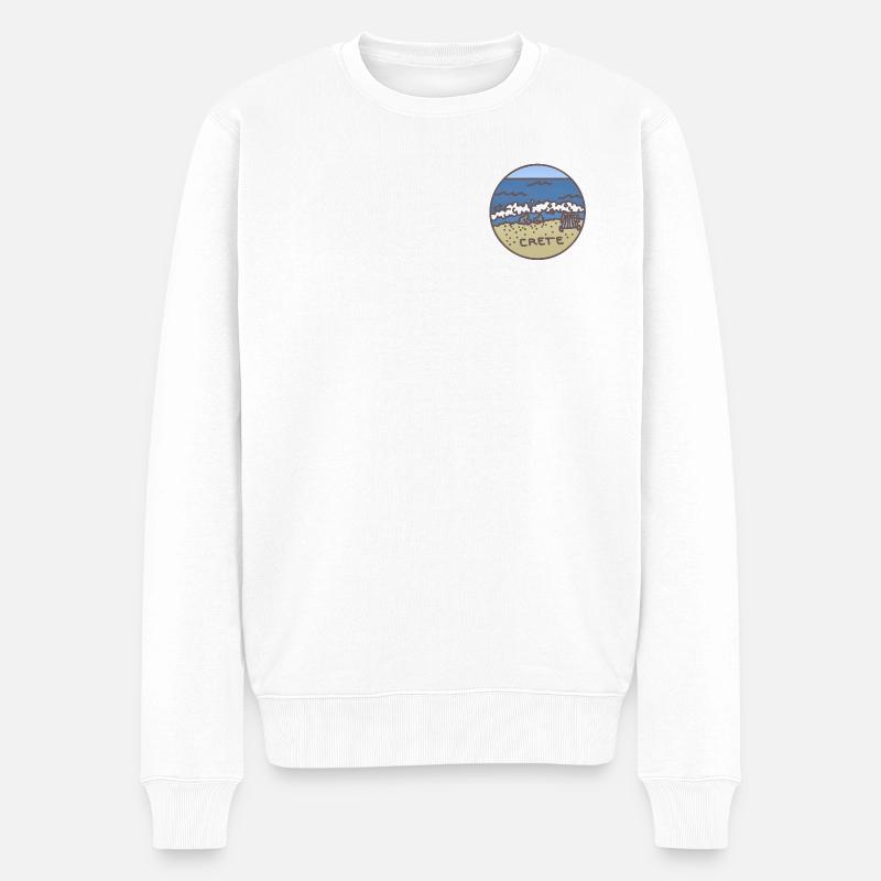 Crète - Grèce Illustration - Pull Premium bio Homme - blanc