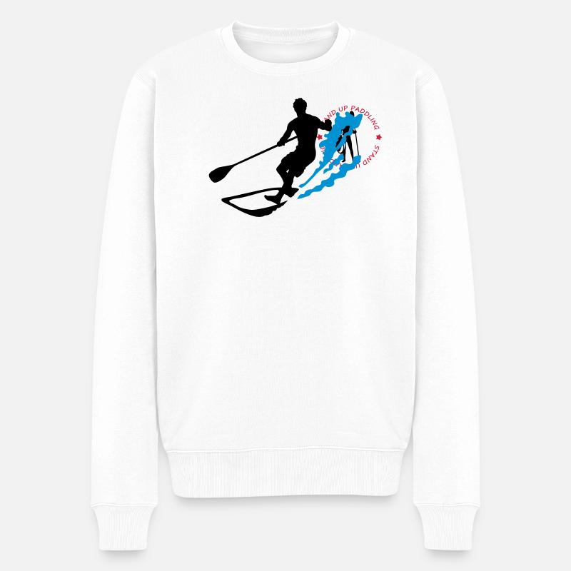 stand up paddling - Männer Premium Bio Pullover - Weiß
