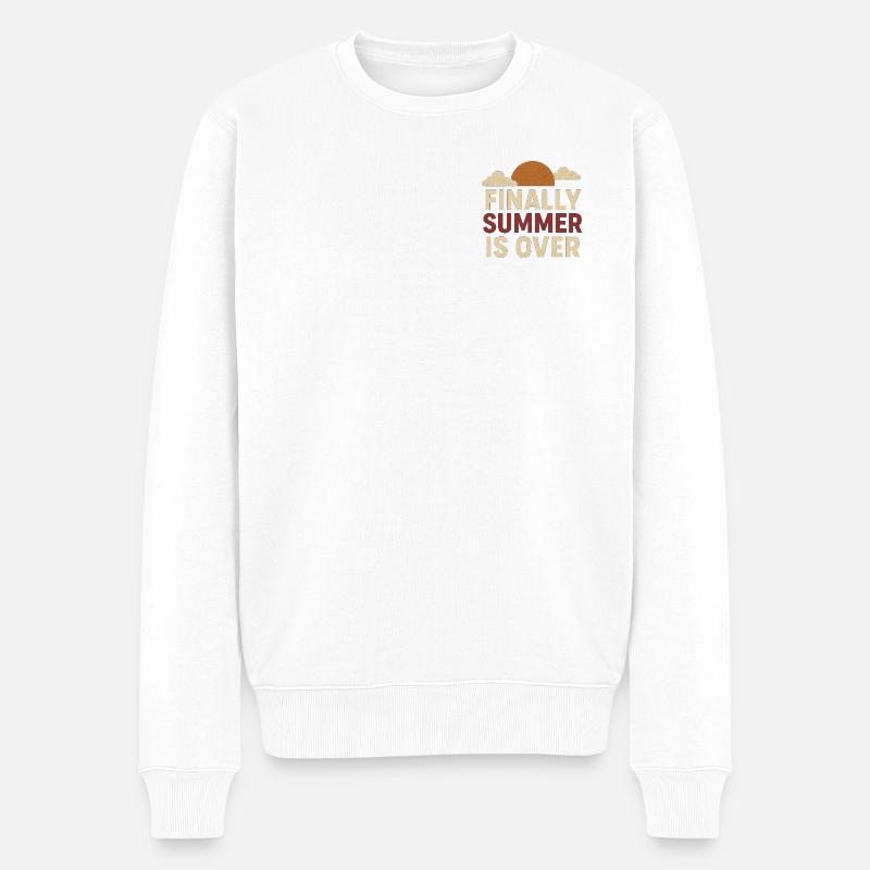 Sommerabschied mit Sonnenmotiven - Männer Premium Bio Pullover - Weiß