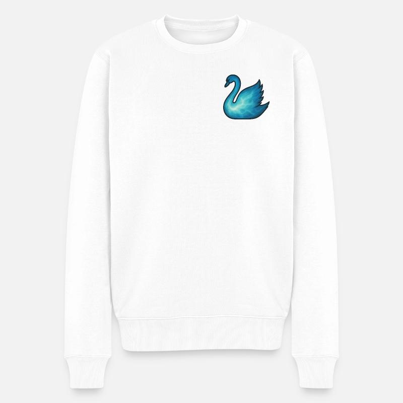 Seelentier und Wächterwesen: Schwan - Männer Premium Bio Pullover - Weiß