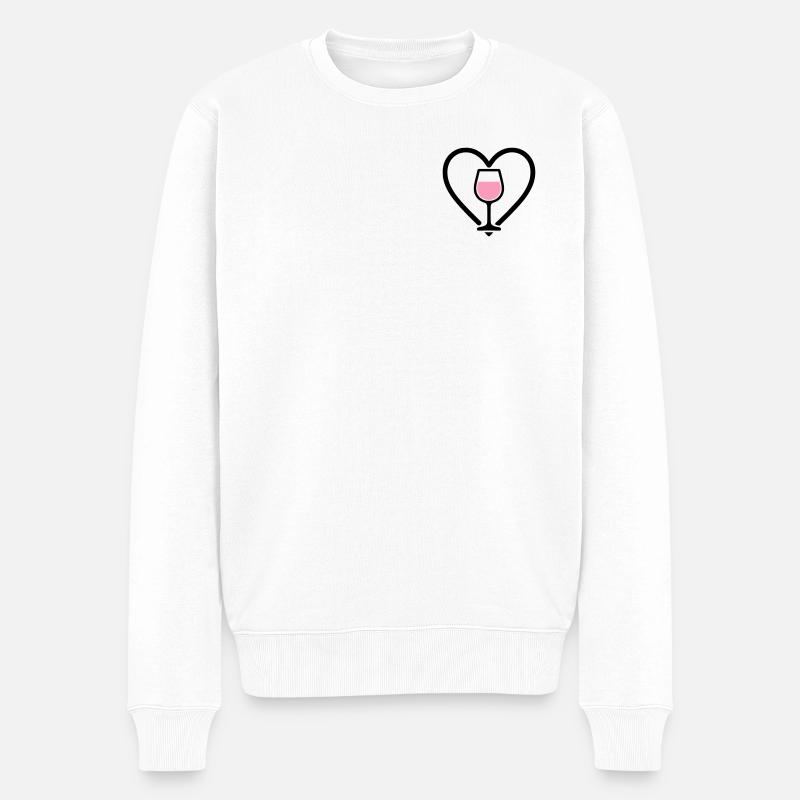 Cœur + Vin Rosé – Rosé Lover - Pull Premium bio Homme - blanc