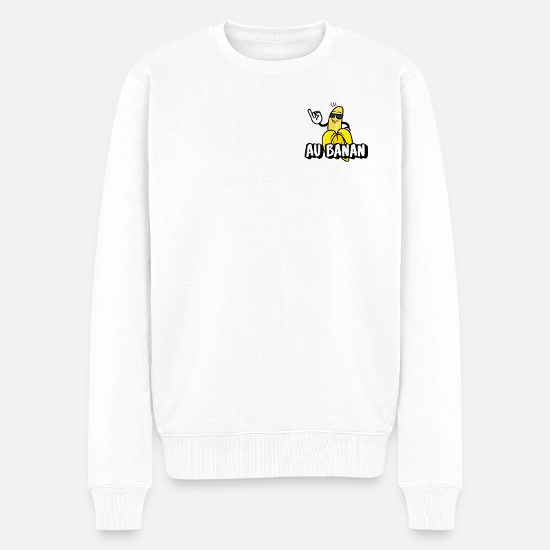 Au Banan - Männer Premium Bio Pullover - Weiß