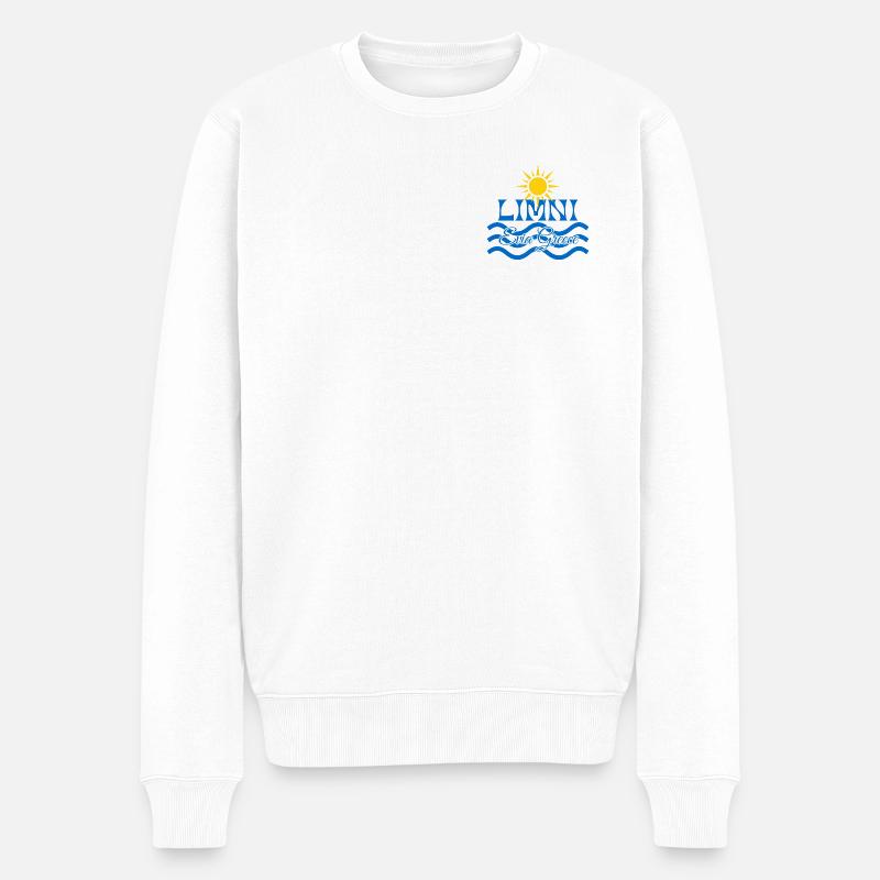 Limni Evia Sonnenwellen - Männer Premium Bio Pullover - Weiß