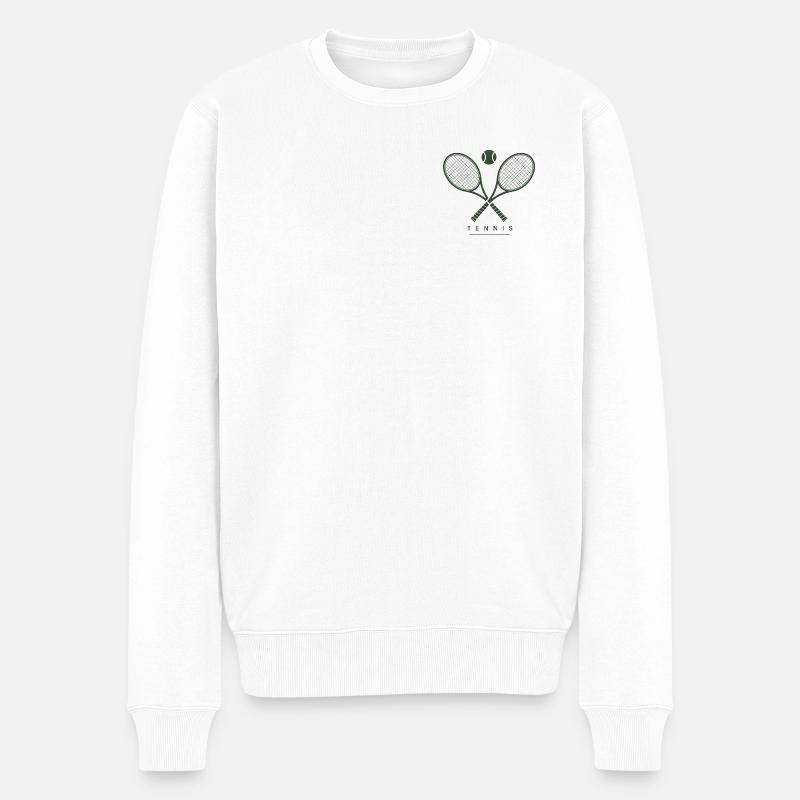 Conception de raquette de tennis croisée - Pull Premium bio Homme - blanc