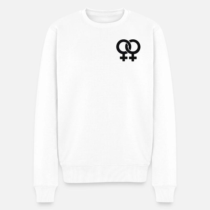 Symboles féminins entrelacés - Pull Premium bio Homme - blanc