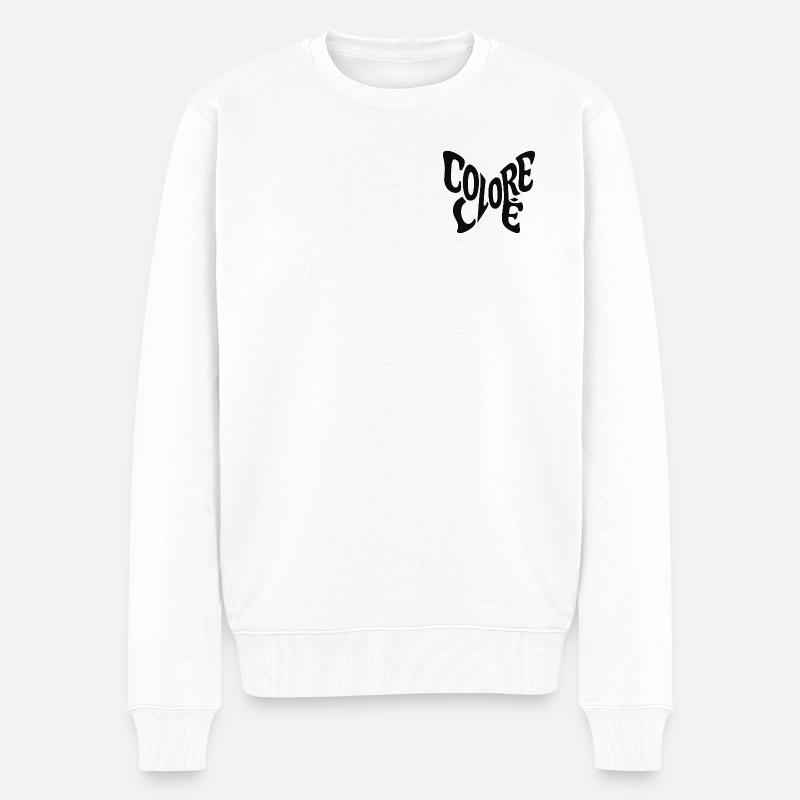 Schmetterlings Silhuette Modernes design - Männer Premium Bio Pullover - Weiß